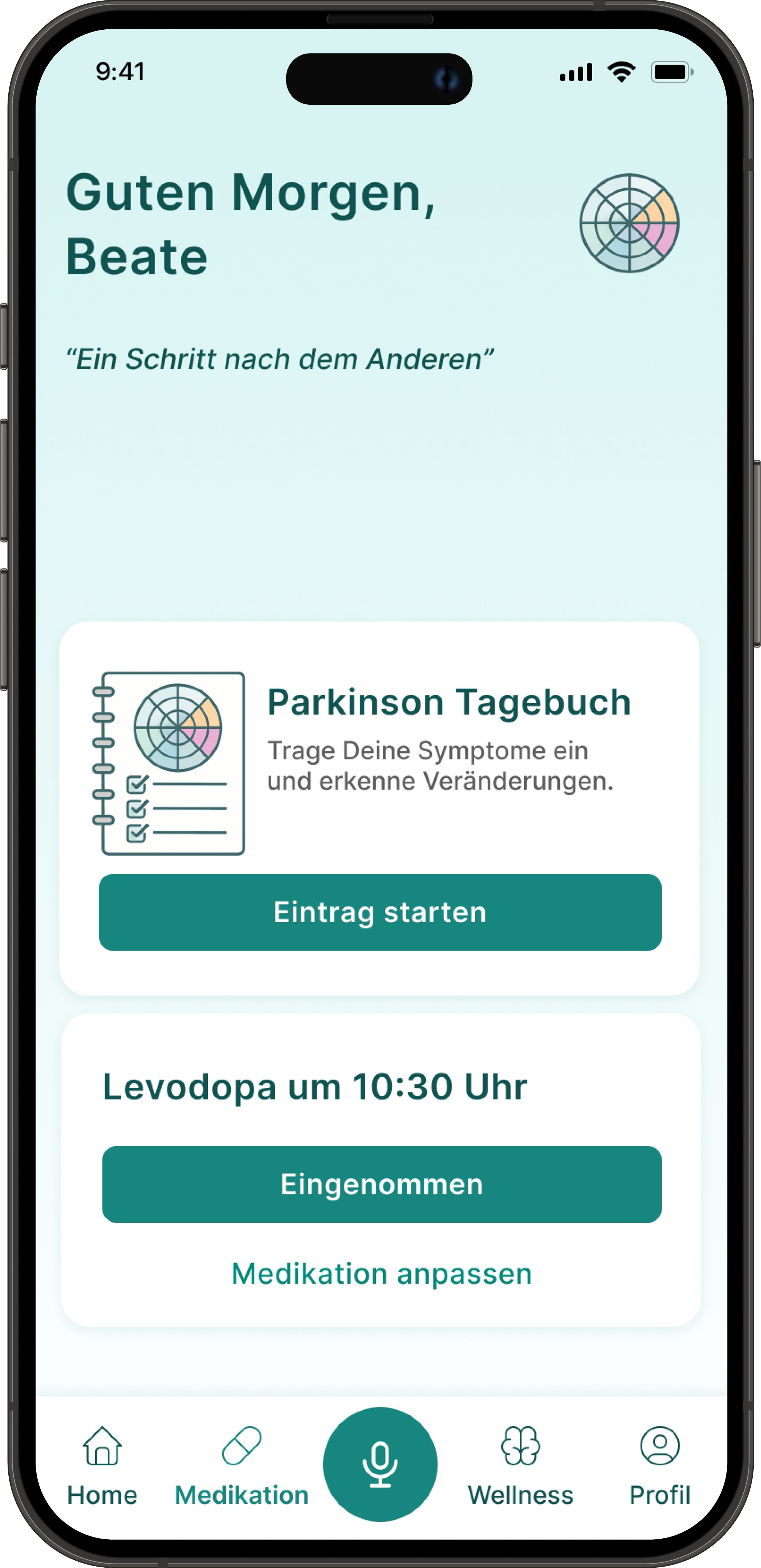 Axon Parkinsons App Screenshot